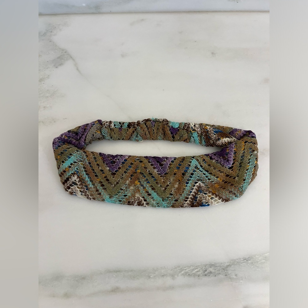 Missoni purple/green/brown knit headband O/S
